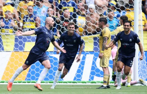 Gray scoring Auckland City's sole goal of the tournament.