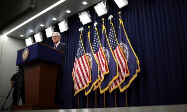Federal Reserve Board Chair Jerome Powell holds a news conference following a policy meeting on June 18 in Washington