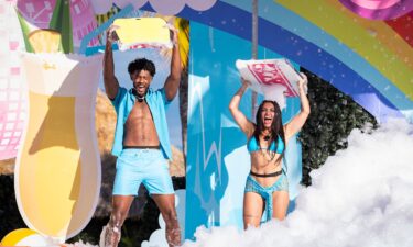 Chris Seeley and Huda Mustafa on "Love Island USA."