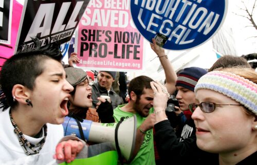 Pro abortion rights activists