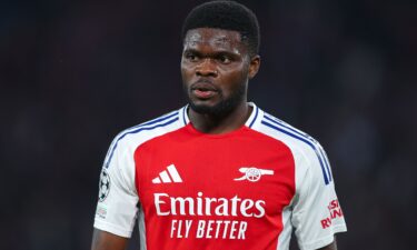 Partey is seen during the second leg of Arsenal's Champions League semifinal against PSG in May.
