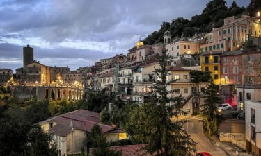 Pope Leo XIV greets people as he arrives for his two-week stay in Castel Gandolfo on July 6.