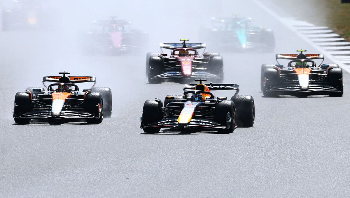 <i>Andrew Boyers/Reuters via CNN Newsource</i><br/>Heavy rain wreaked havoc at Silverstone for much of the race.