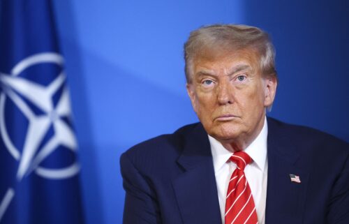 US President Donald Trump looks on next to NATO Secretary General Mark Rutte (not pictured) at the NATO summit of heads of state and government in The Hague on June 25.