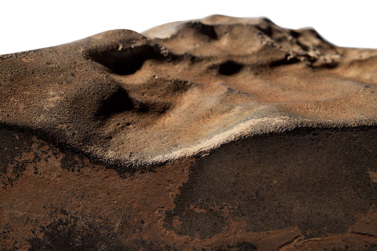 <i>Sotheby's via CNN Newsource</i><br/>A close-up view of the meteorite’s surface is pictured.