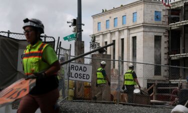 Major construction work continues at the Federal Reserve building in Washington