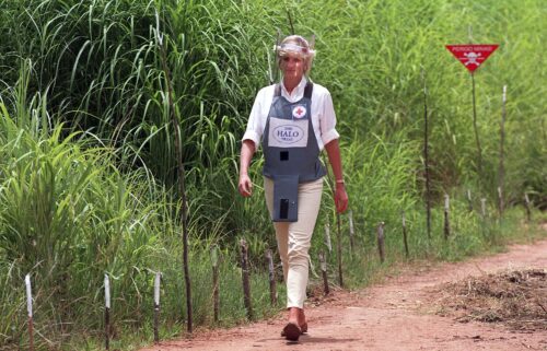 Princess Diana walked through an active minefield as part of her campaign for a global ban on the deadly weapons.