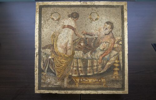 The mosaic was stolen by a Wehrmacht officer in World War II.
