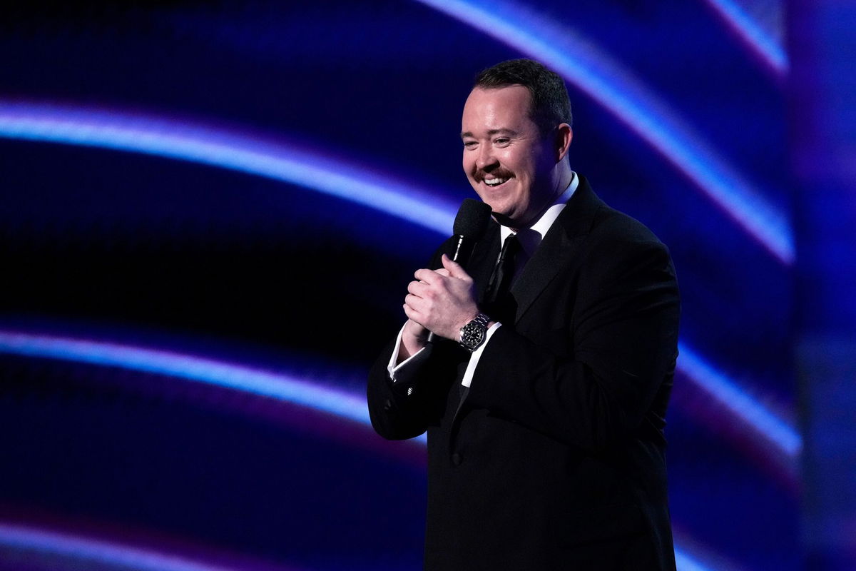 <i>Mark J. Terrill/AP via CNN Newsource</i><br/>Shane Gillis speaks at the ESPY Awards at the Dolby Theatre in Los Angeles on July 16.