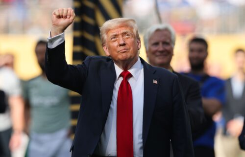 There appeared to be some confusion among Chelsea players during their trophy celebrations when President Donald Trump remained on stage.