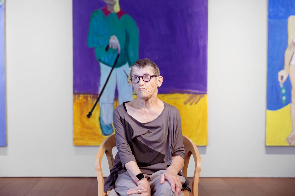 <i>Antonio Parente/Flowers Gallery via CNN Newsource</i><br/>Artist Lucy Jones at her latest show at the Flowers Gallery in London.