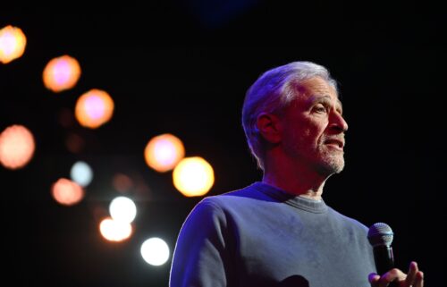 Jon Stewart performs at Comic Relief: Stand-Up for LA at The Town Hall on March 3 in New York.