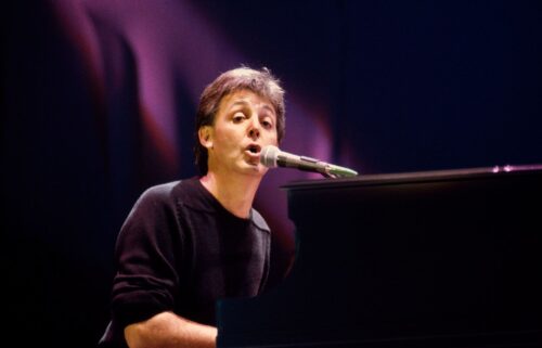 Paul McCartney performing at Live Aid in London in 1985.