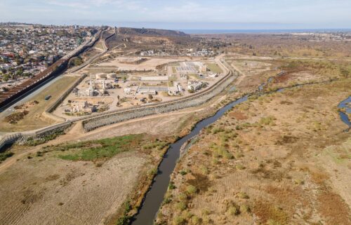 The International Wastewater Treatment Plant is located along the US-Mexico border fence.
