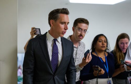 Sen. Josh Hawley in the basement of the US Capitol in Washington