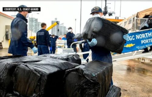 The United States Coast Guard offloaded a huge stash of drugs in Miami Beach.