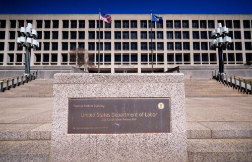 The US Department of Labor building is seen on March 18 in Washington