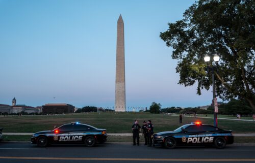 US Park Police perform a traffic stop on Friday in Washington