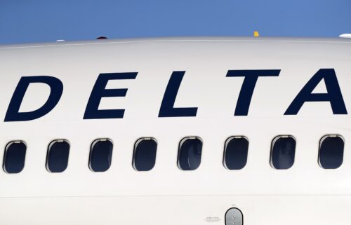 A Delta Air Lines jetliner at Denver International Airport in Denver