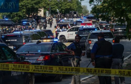 Atlanta Mayor Andre Dickens speaks at a news conference following a shooting near the US Centers for Disease Control and Prevention and Emory University in Atlanta.