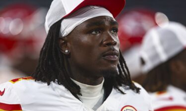 Rice looks on during a preseason game against the Jacksonville Jaguars on August 10.