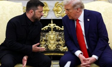 US President Donald Trump and Ukrainian President Volodymyr Zelenskiy meet at the Oval Office of the White House on August 18.