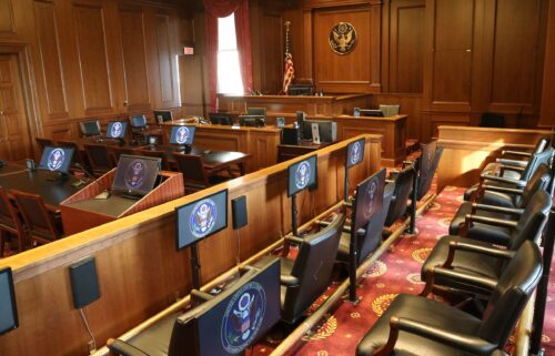 A view of a federal courtroom in New York