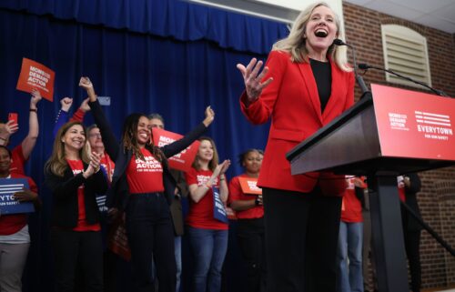 Former Rep. Abigail Spanberger speaks during an Everytown for Gun Safety rally on April 10
