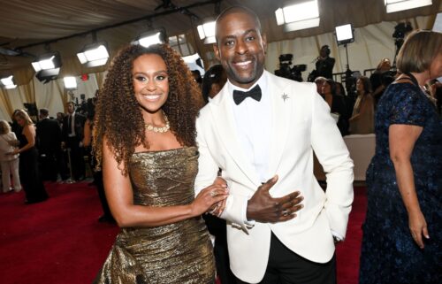 Ryan Michelle Bathe and Sterling K. Brown pose together at the 97th Oscars held at the Dolby Theatre on March 2 in Hollywood