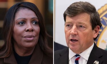 NY Attorney General Letitia James and Ed Martin are pictured in a split image.