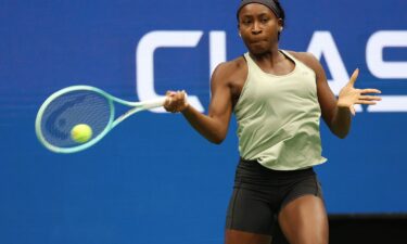 Coco Gauff during a practice session prior to the start of the US Open.