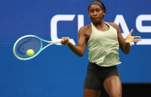 Coco Gauff during a practice session prior to the start of the US Open.