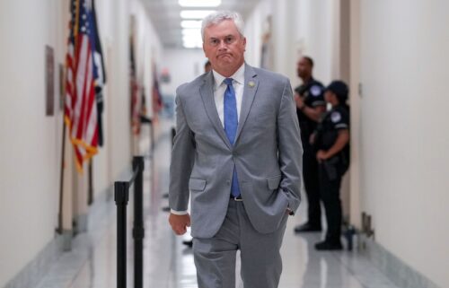House Oversight Committee Chairman James Comer speaks to reporters at the US Capitol on Monday