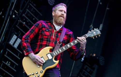 Guitarist Brent Hinds of Mastodon performs during Carolina Rebellion at Charlotte Motor Speedway in May 2017 in Charlotte