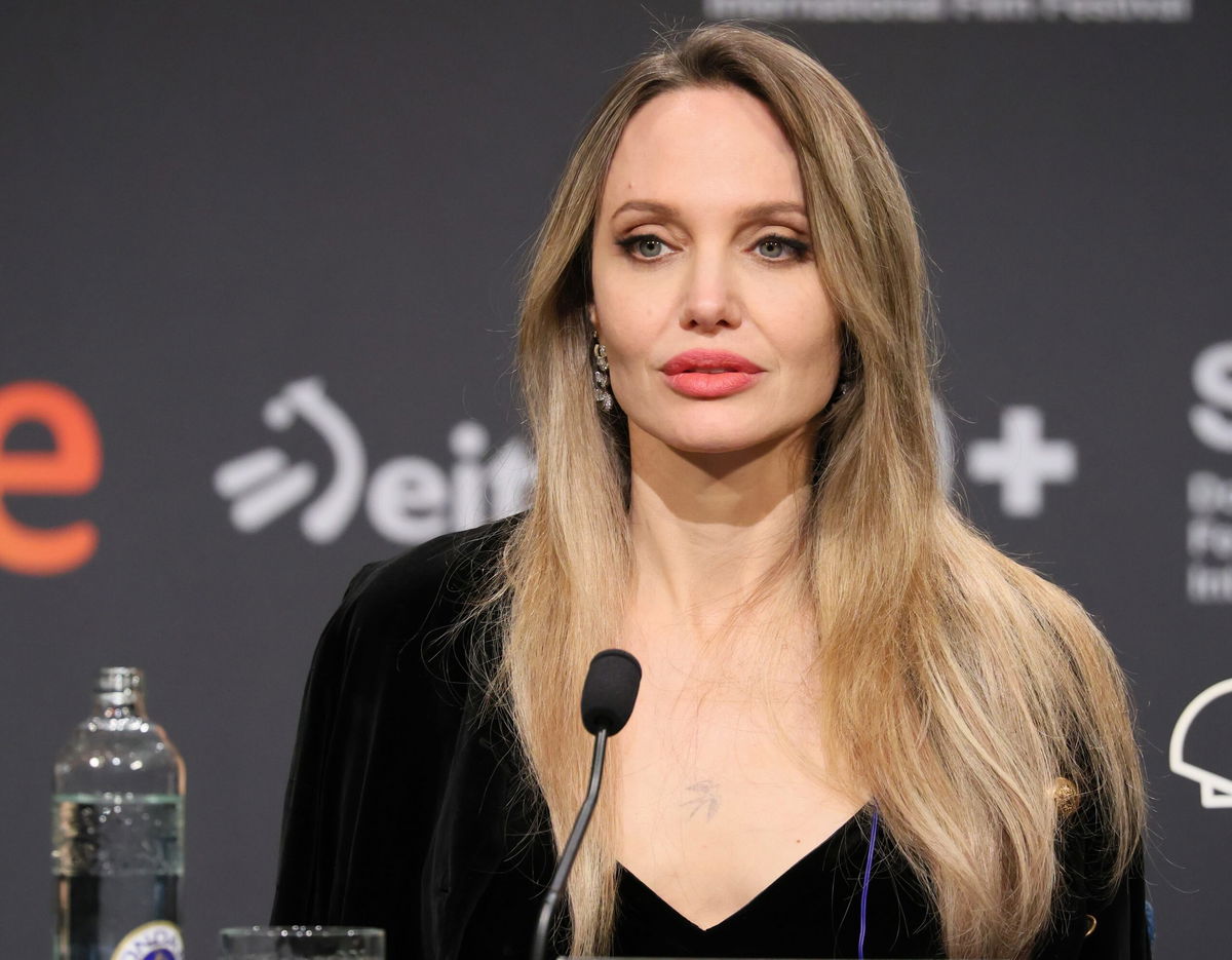 <i>JB Lacroix/WireImage/Getty Images via CNN Newsource</i><br/>Angelina Jolie attends the "Couture" press conference during the 73rd San Sebastian International Film Festival on September 21.