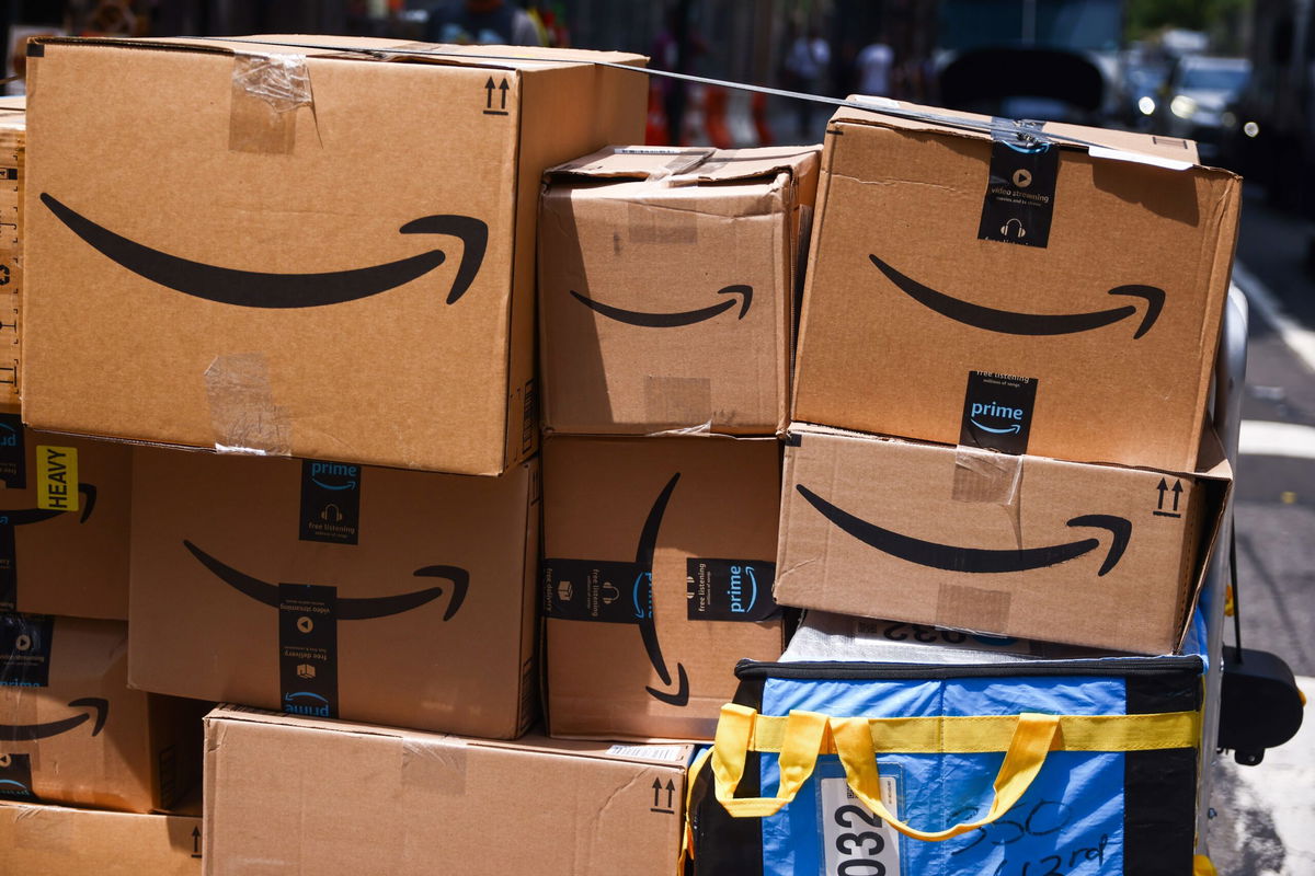 <i>Beata Zawrzel/NurPhoto/Getty Images via CNN Newsource</i><br/>Prime packages are pictured being delivered in Manhattan. Amazon is paying a historic $2.5 billion settlement with the Federal Trade Commission