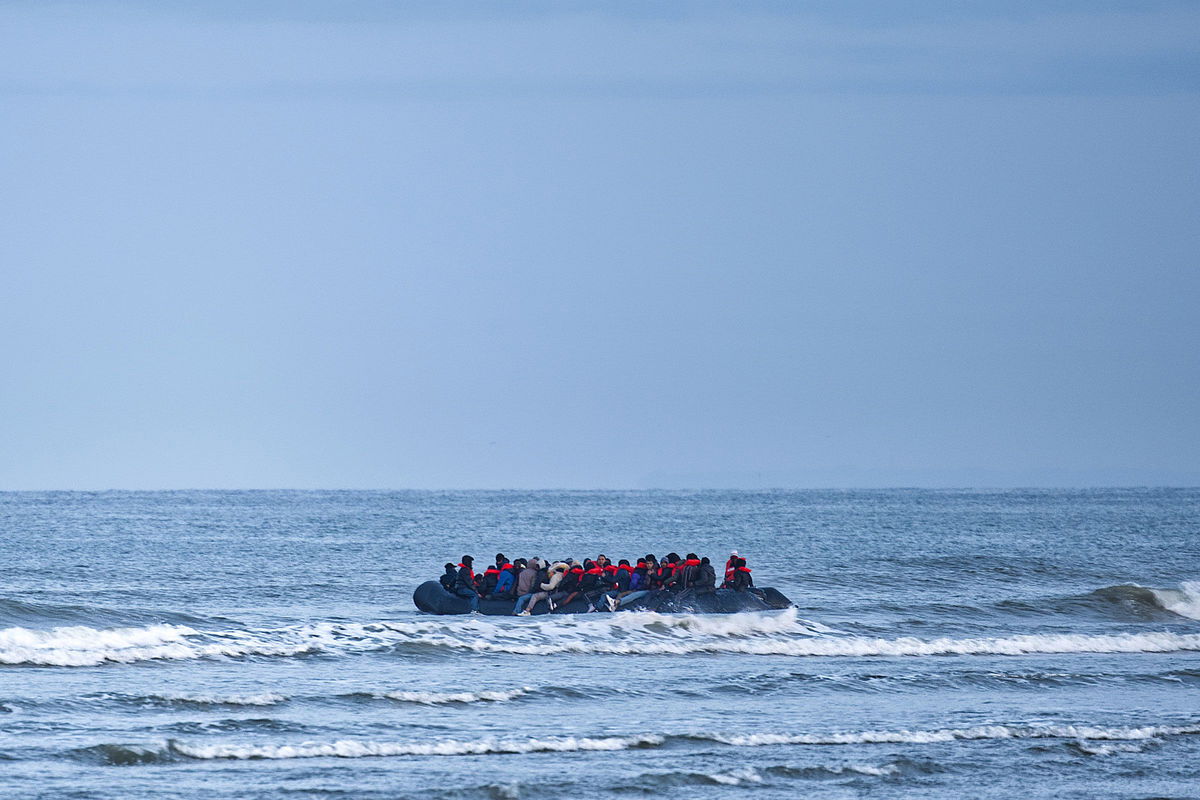 <i>Bartek Langer/NurPhoto/Getty Images via CNN Newsource</i><br/>A refugee boat sets off to cross the English Channel from Wimereux