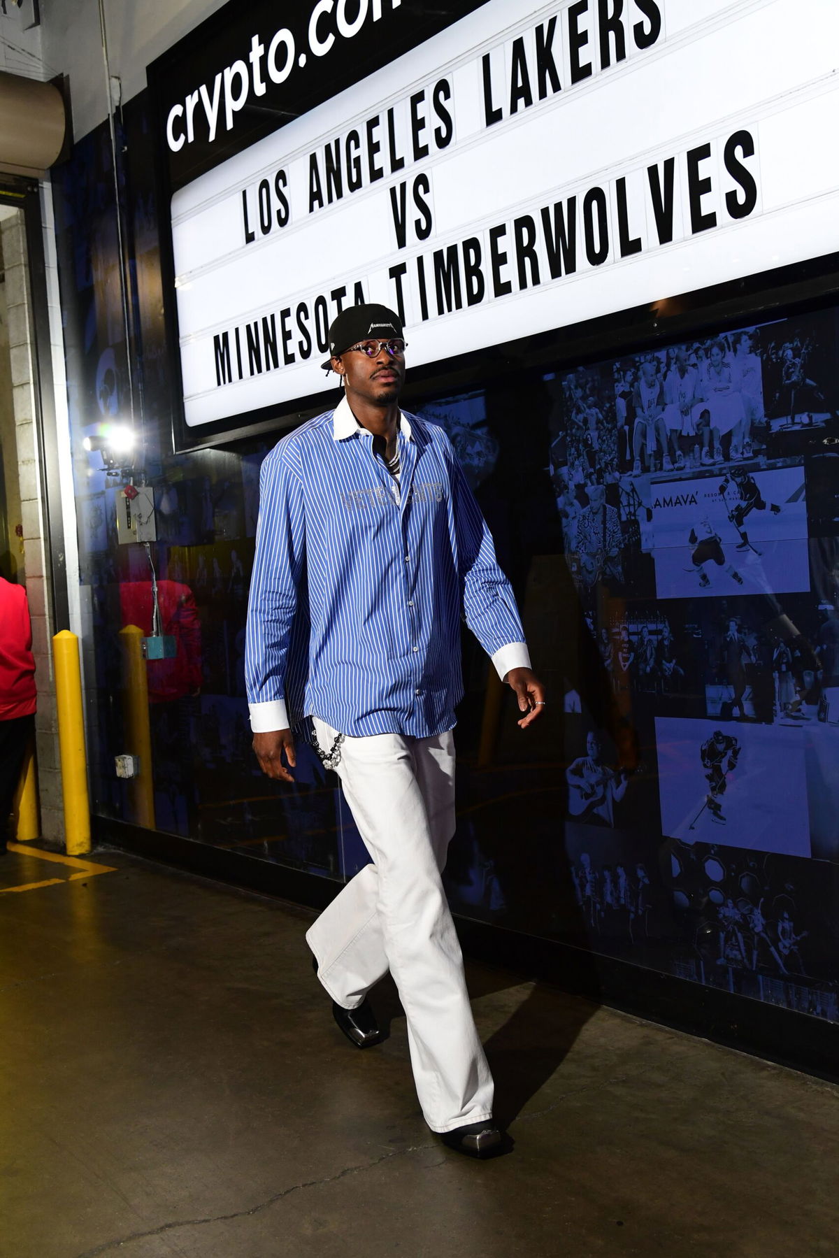 <i>Adam Pantozzi/NBAE/Getty Images via CNN Newsource</i><br/>Jarred Vanderbilt walks the tunnel walk before the Los Angeles Lakers' 2025 NBA Playoff game against the Minnestota Timberwolves.