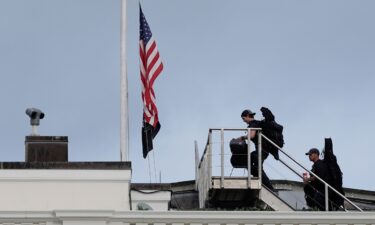 A US Secret Service counter sniper team on the White House roof after conservative activist Charlie Kirk was killed on September 10.