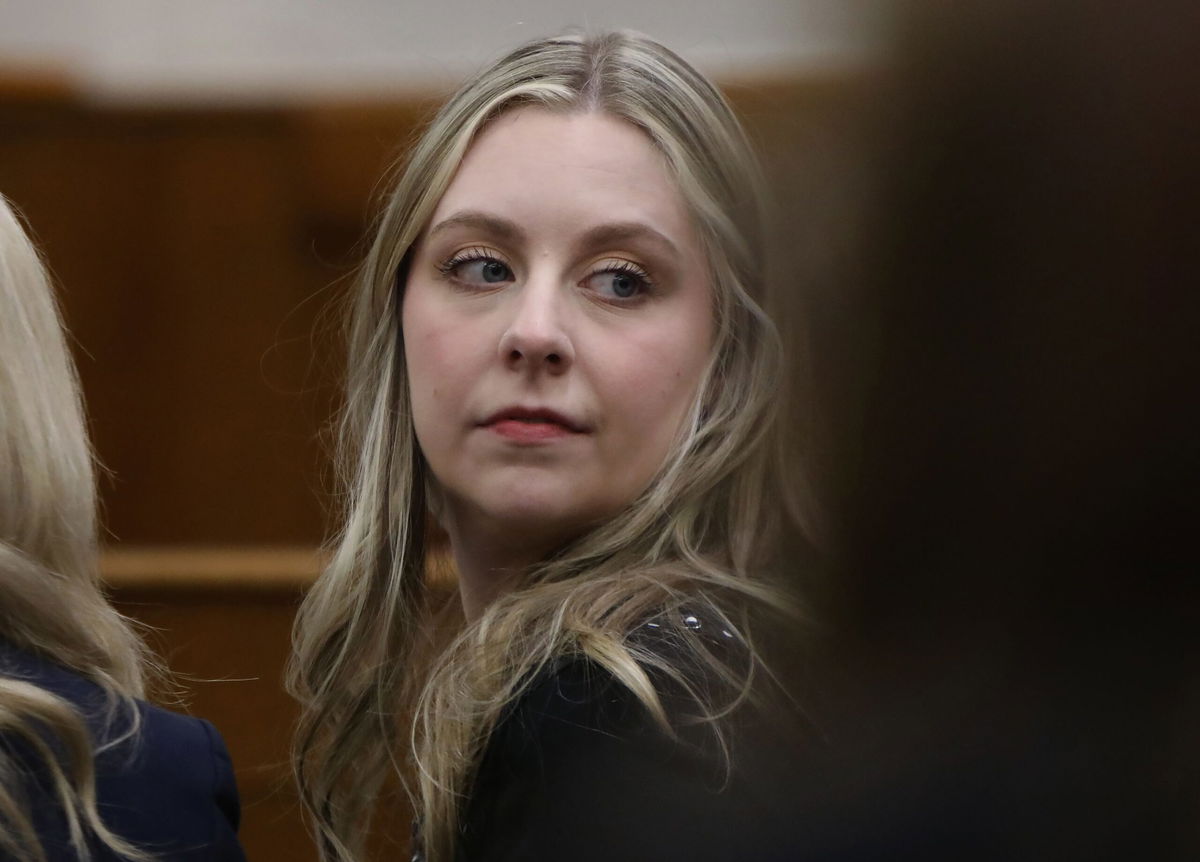 <i>Stephen M. Katz/The Virginian-Pilot/TNS/Getty Images via CNN Newsource</i><br/>Former Richneck Elementary School teacher Abby Zwerner waits for court to begin during her civil lawsuit against the former assistant principal of the school where Zwerner was shot.