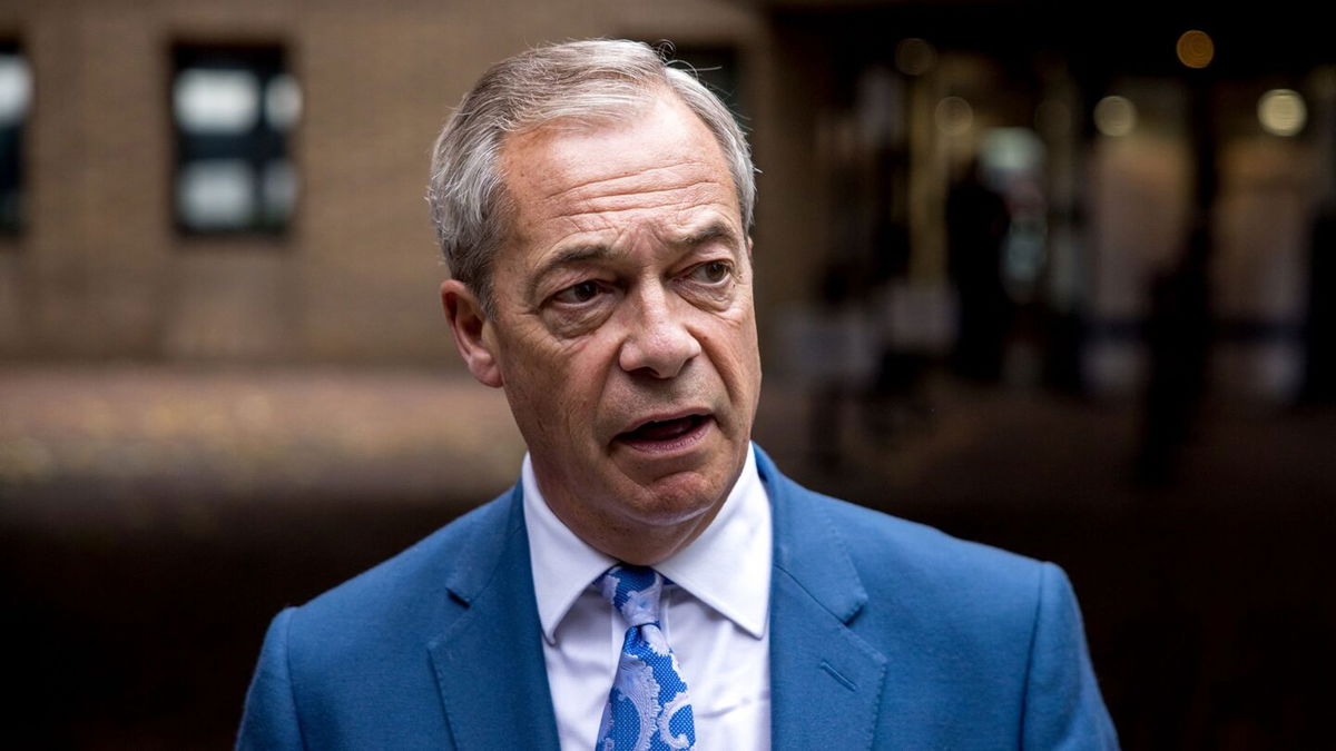 <i>Dan Kitwood/Getty Images via CNN Newsource</i><br/>Nigel Farage attended the elite Dulwich College in south London in the 1970s and 1980s.