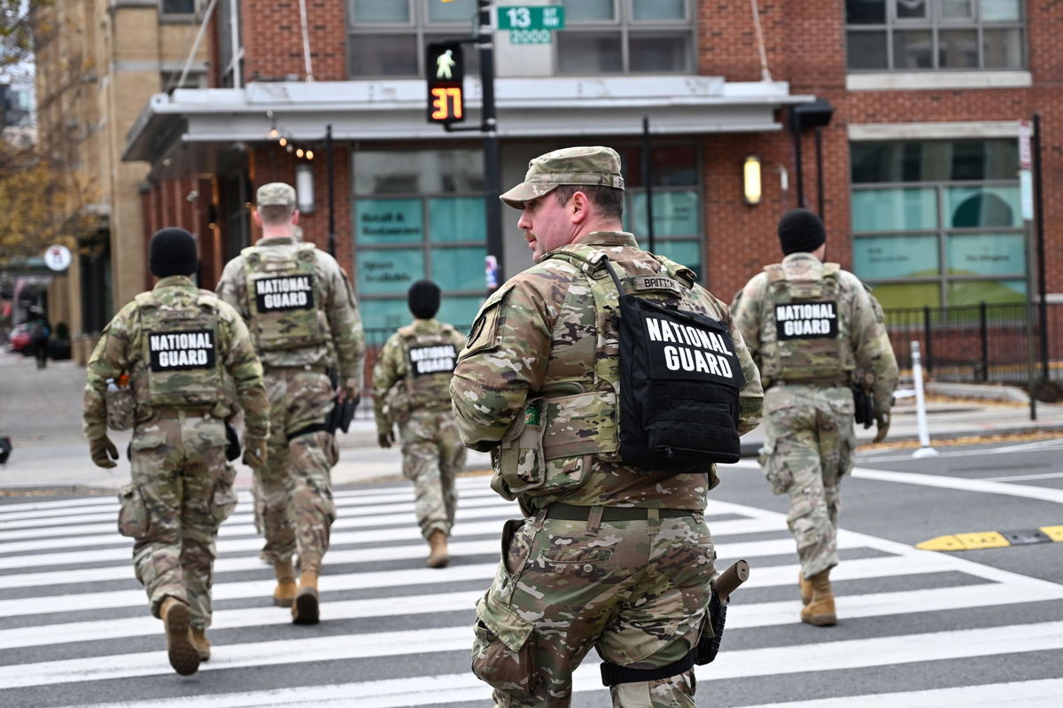National Guard members patrol in Washington